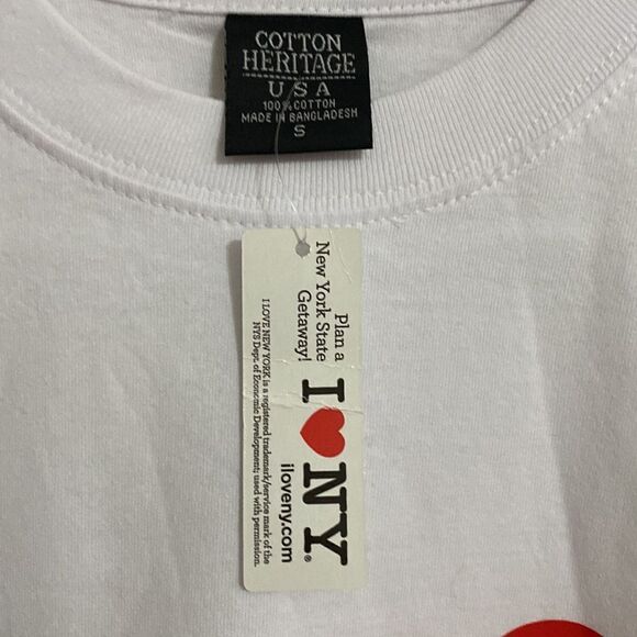 COTTON HERITAGE I Love New York White T Shirt Size S NWT - Picture 5 of 5